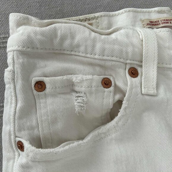 Levi’s Premium Ribcage Straight Ankle Off White Non-Stretch Button-Fly – US 27 - Picture 6 of 12